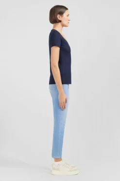 Sale T-hirt anche Courte Beu arine En Coton Pia Femme T-Shirts