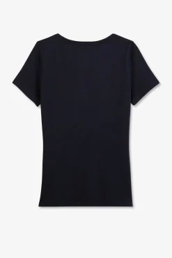 Sale T-hirt anche Courte Beu arine En Coton Pia Femme T-Shirts