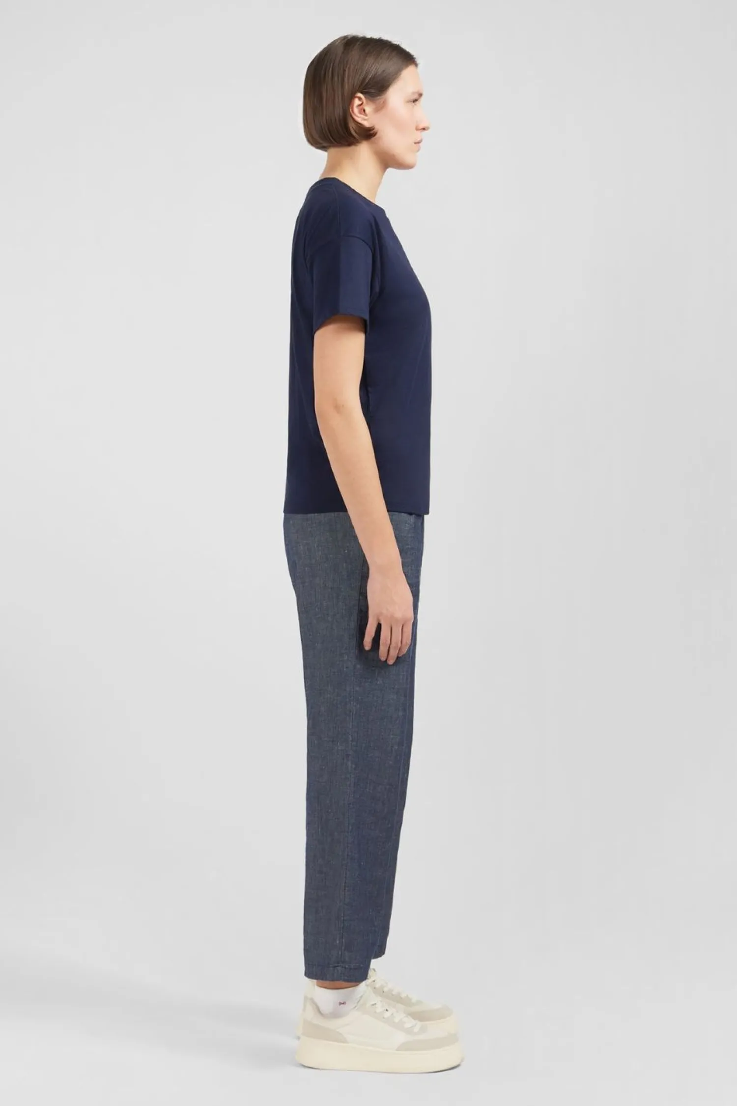 Sale T-hirt anche Courte Beu arine Uni Femme T-Shirts