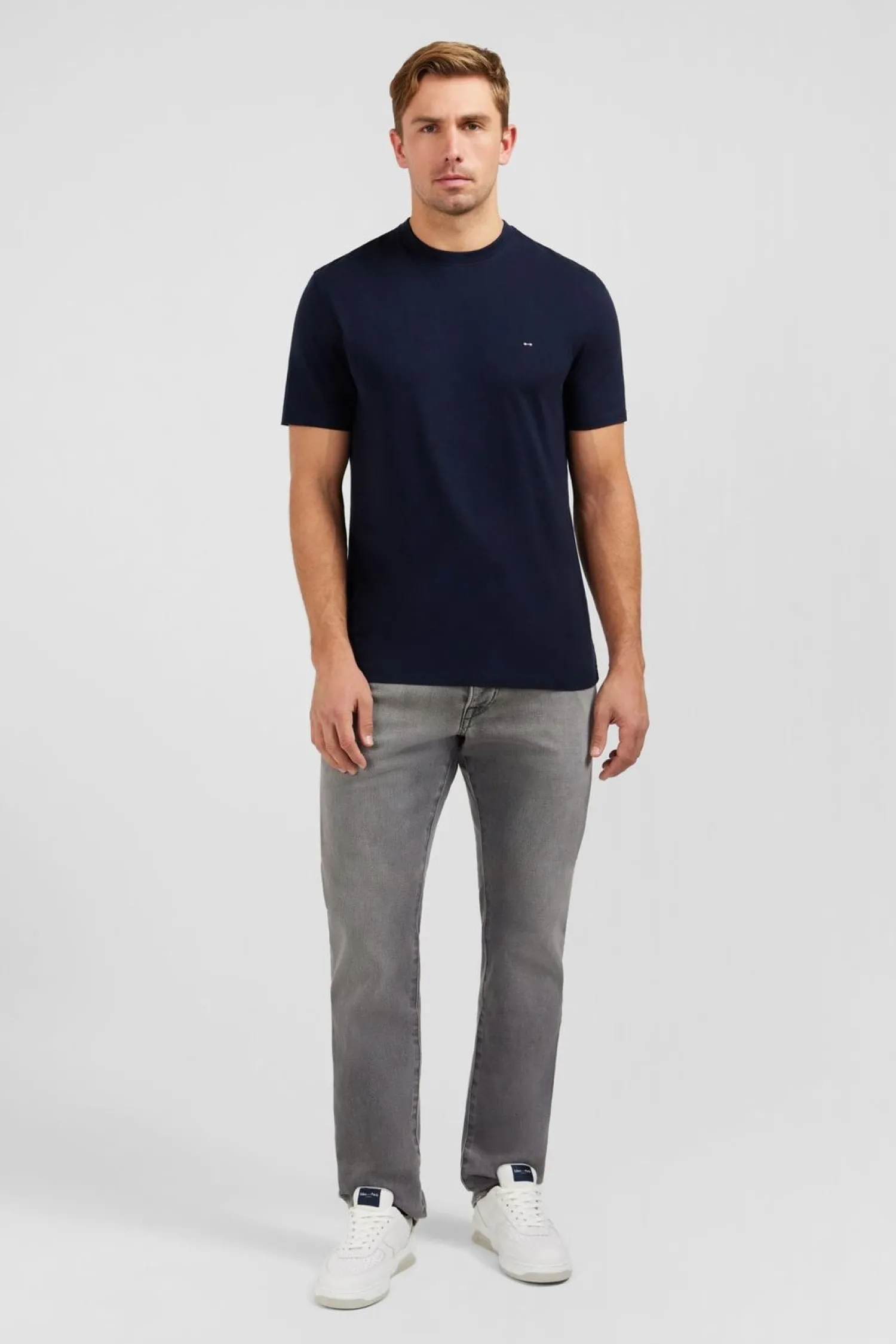 Clearance T-hirt anche Courte Beu arine Uni Homme T-Shirts