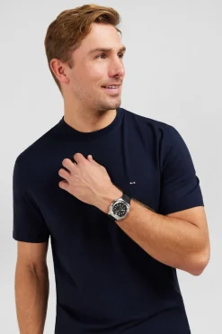 Clearance T-hirt anche Courte Beu arine Uni Homme T-Shirts