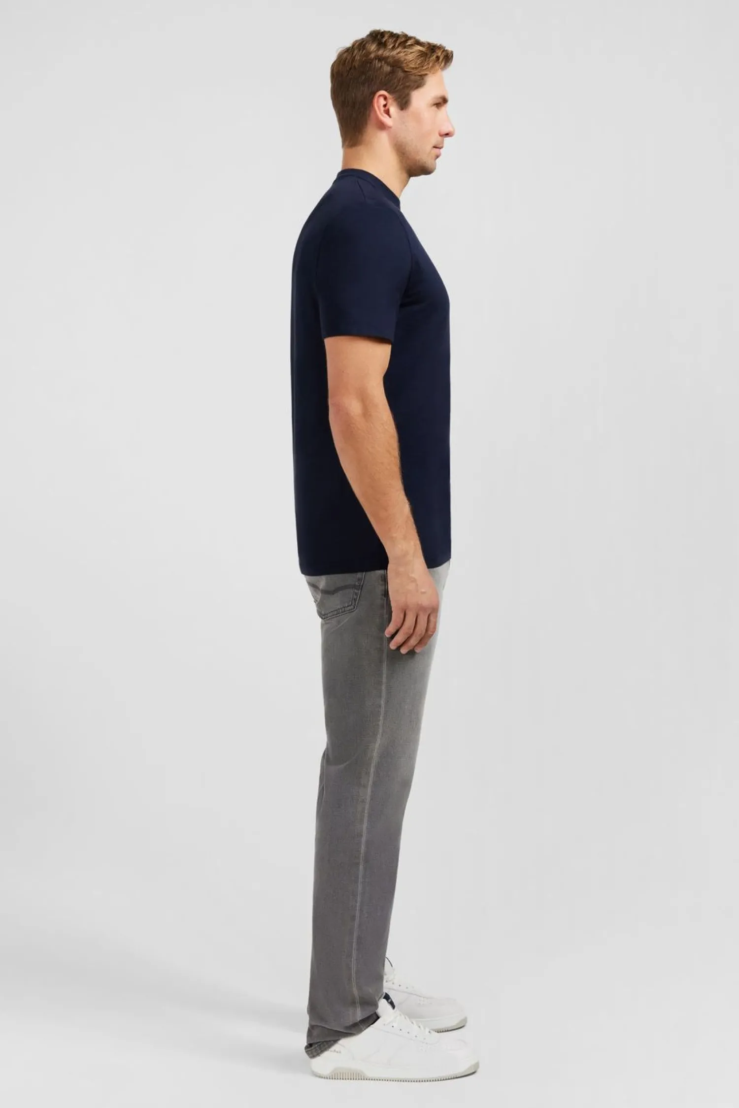 Clearance T-hirt anche Courte Beu arine Uni Homme T-Shirts