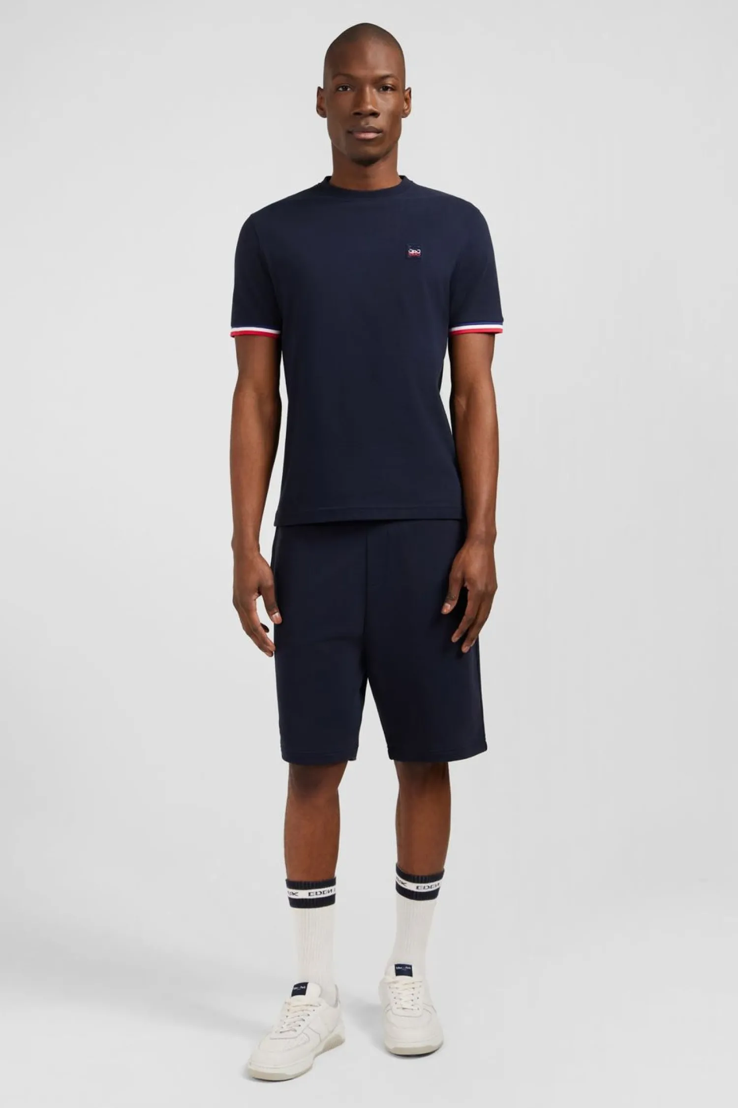 New T-hirt anche Courte Beu arine Avec ogo Reiefe Homme T-Shirts