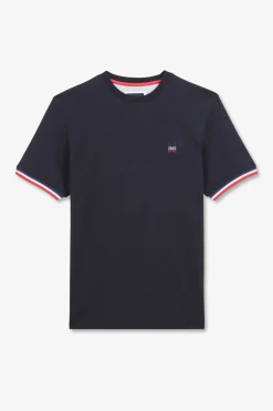 New T-hirt anche Courte Beu arine Avec ogo Reiefe Homme T-Shirts