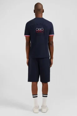 New T-hirt anche Courte Beu arine Avec ogo Reiefe Homme T-Shirts