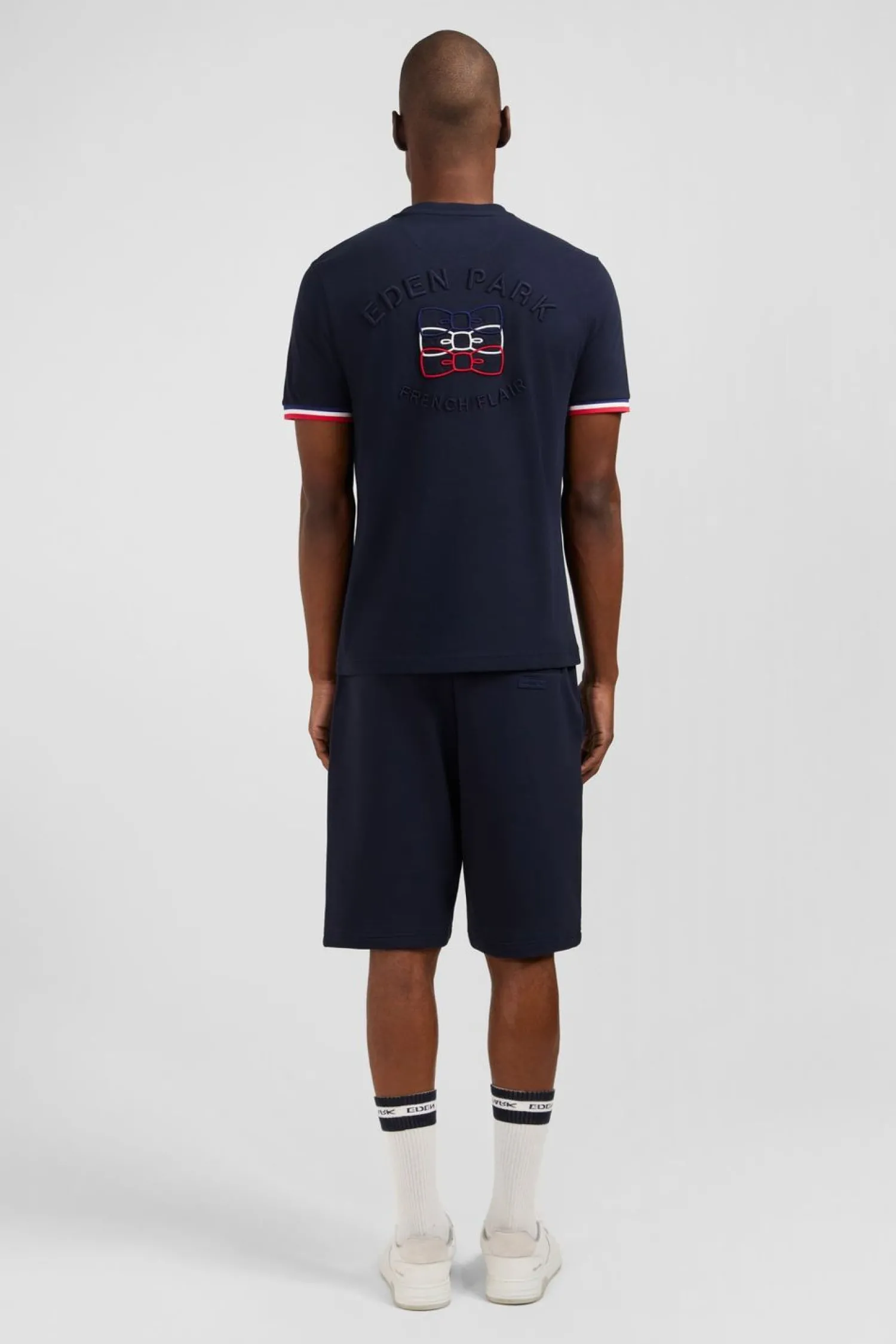 New T-hirt anche Courte Beu arine Avec ogo Reiefe Homme T-Shirts