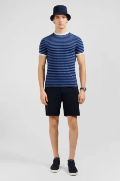 Sale T-hirt anche Courte Beu Raye Homme T-Shirts