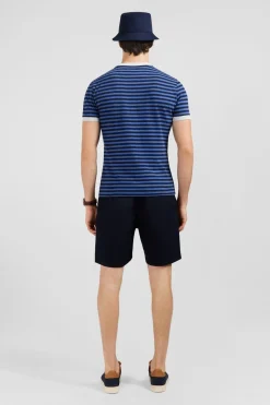 Sale T-hirt anche Courte Beu Raye Homme T-Shirts
