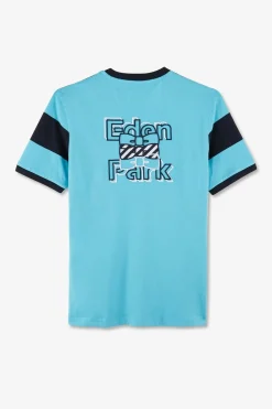 Discount T-hirt anche Courte Cerce arine Et Turquoie En Coton Homme T-Shirts