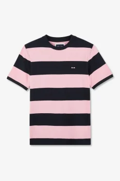 Clearance T-hirt anche Courte Cerce arine Et Roe En Coton Homme T-Shirts
