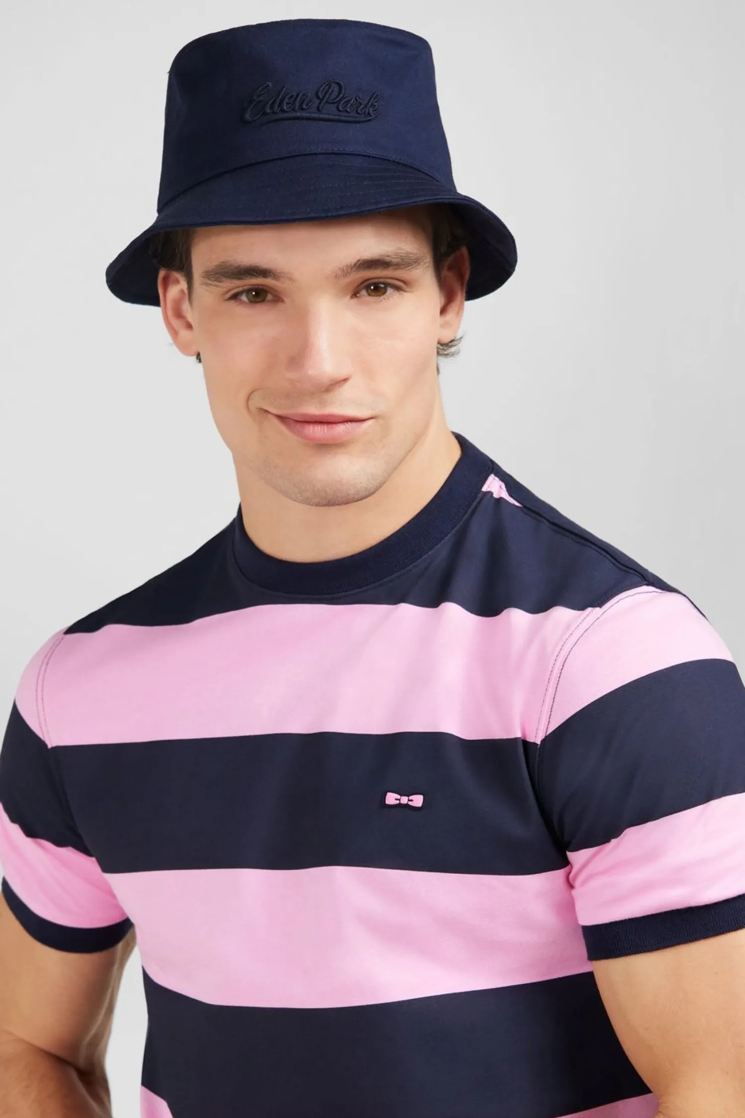 Clearance T-hirt anche Courte Cerce arine Et Roe En Coton Homme T-Shirts