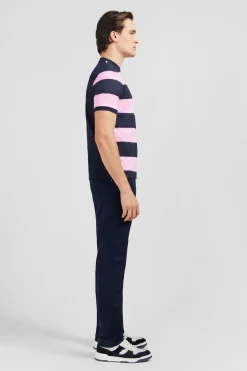 Clearance T-hirt anche Courte Cerce arine Et Roe En Coton Homme T-Shirts