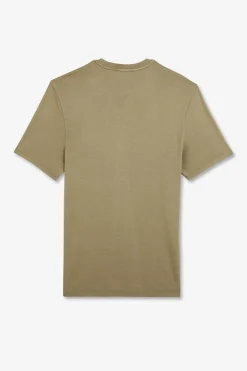 Discount T-hirt anche Courte Kaki Uni Homme T-Shirts