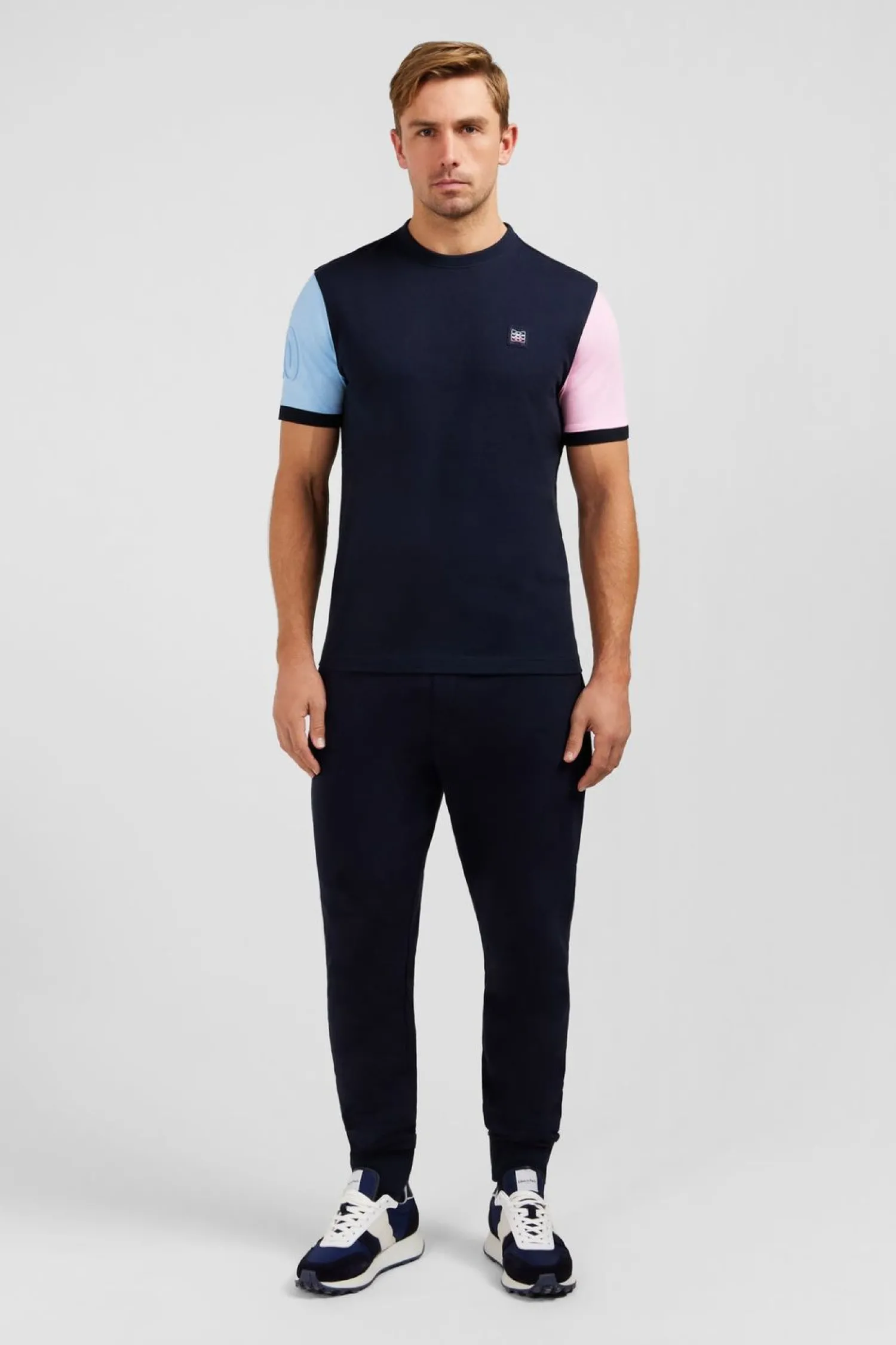 T-hirt anche Courte arine En Coton Detai Ebee Homme T-Shirts