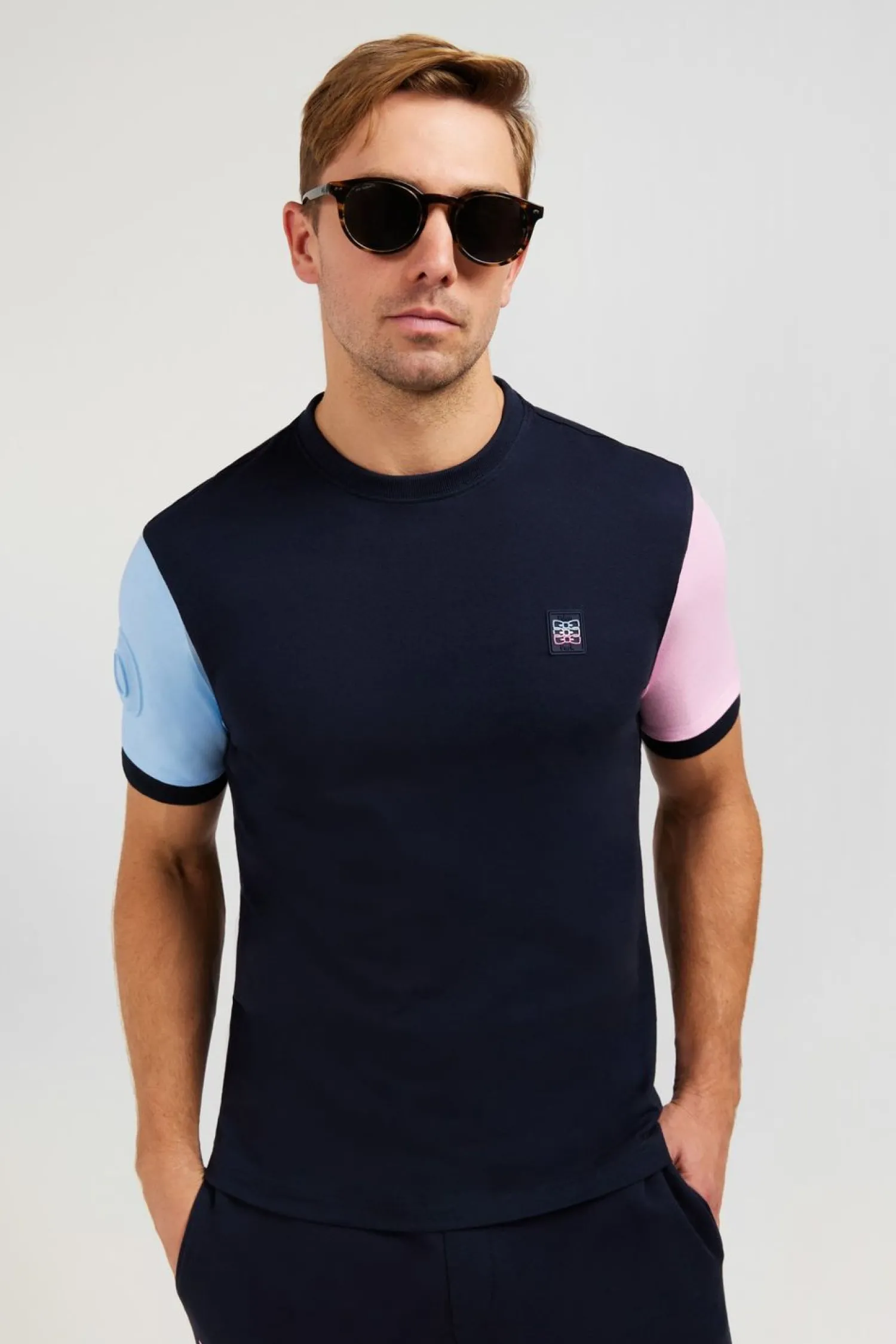 T-hirt anche Courte arine En Coton Detai Ebee Homme T-Shirts