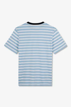 Online T-hirt anche Courte Raye Beu En Coton Pia Homme T-Shirts