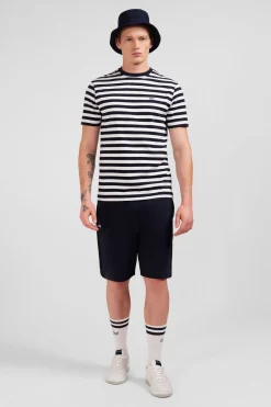 Hot T-hirt anche Courte Raye Beu arine En Coton Pia Homme T-Shirts