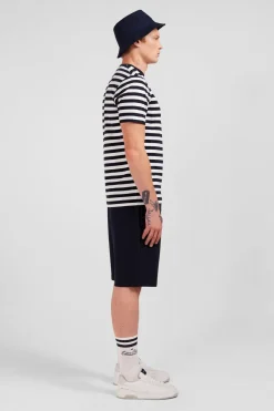 Hot T-hirt anche Courte Raye Beu arine En Coton Pia Homme T-Shirts
