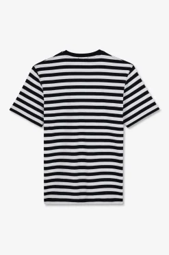 Hot T-hirt anche Courte Raye Beu arine En Coton Pia Homme T-Shirts