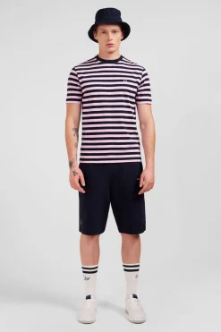 Discount T-hirt anche Courte Raye Roe En Coton Pia Homme T-Shirts