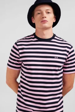 Discount T-hirt anche Courte Raye Roe En Coton Pia Homme T-Shirts
