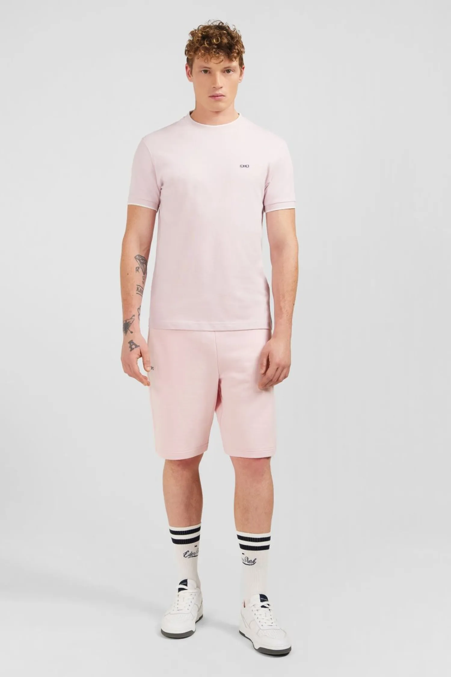 Sale T-hirt anche Courte Uni Roe En Coton tretch Homme T-Shirts