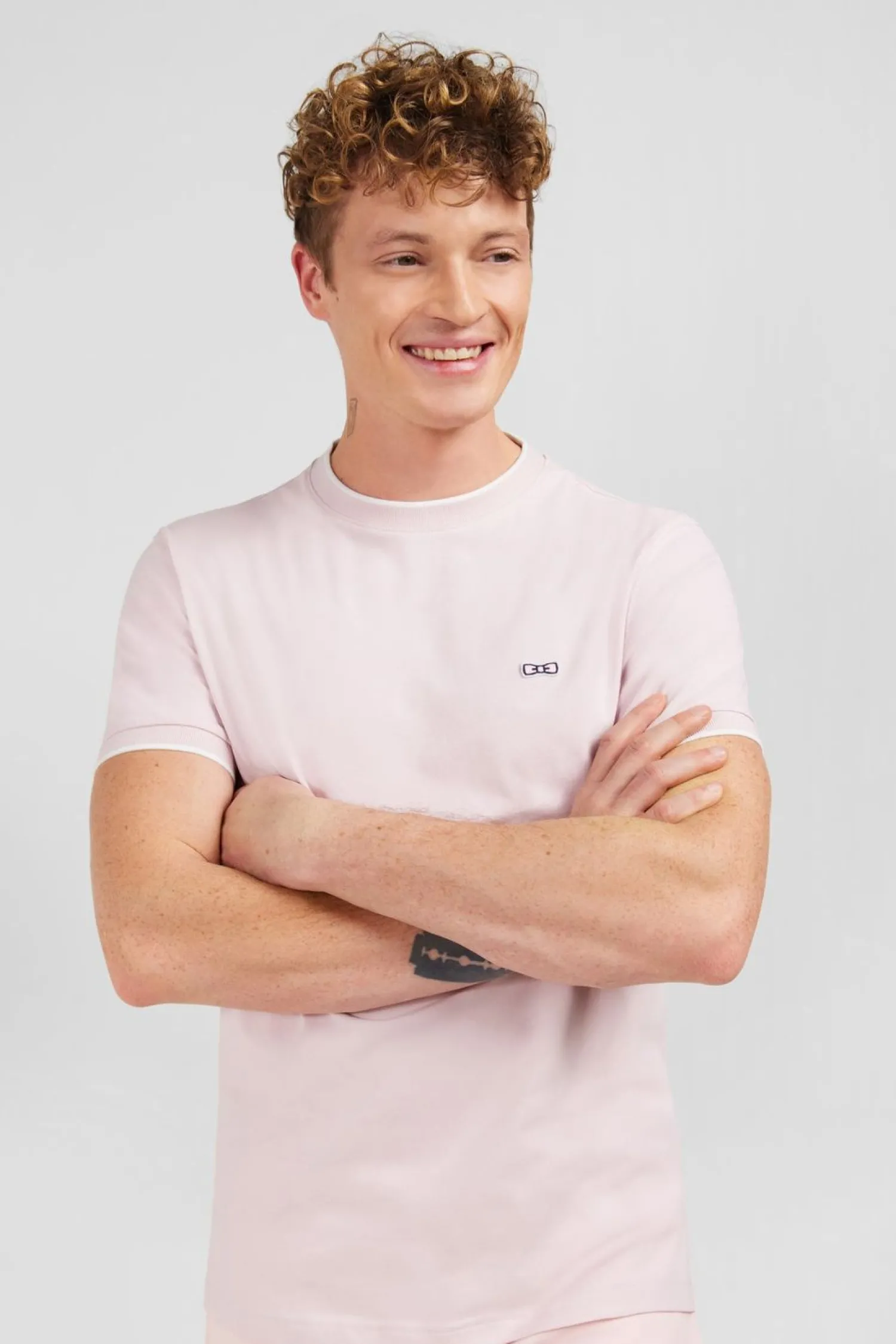 Sale T-hirt anche Courte Uni Roe En Coton tretch Homme T-Shirts