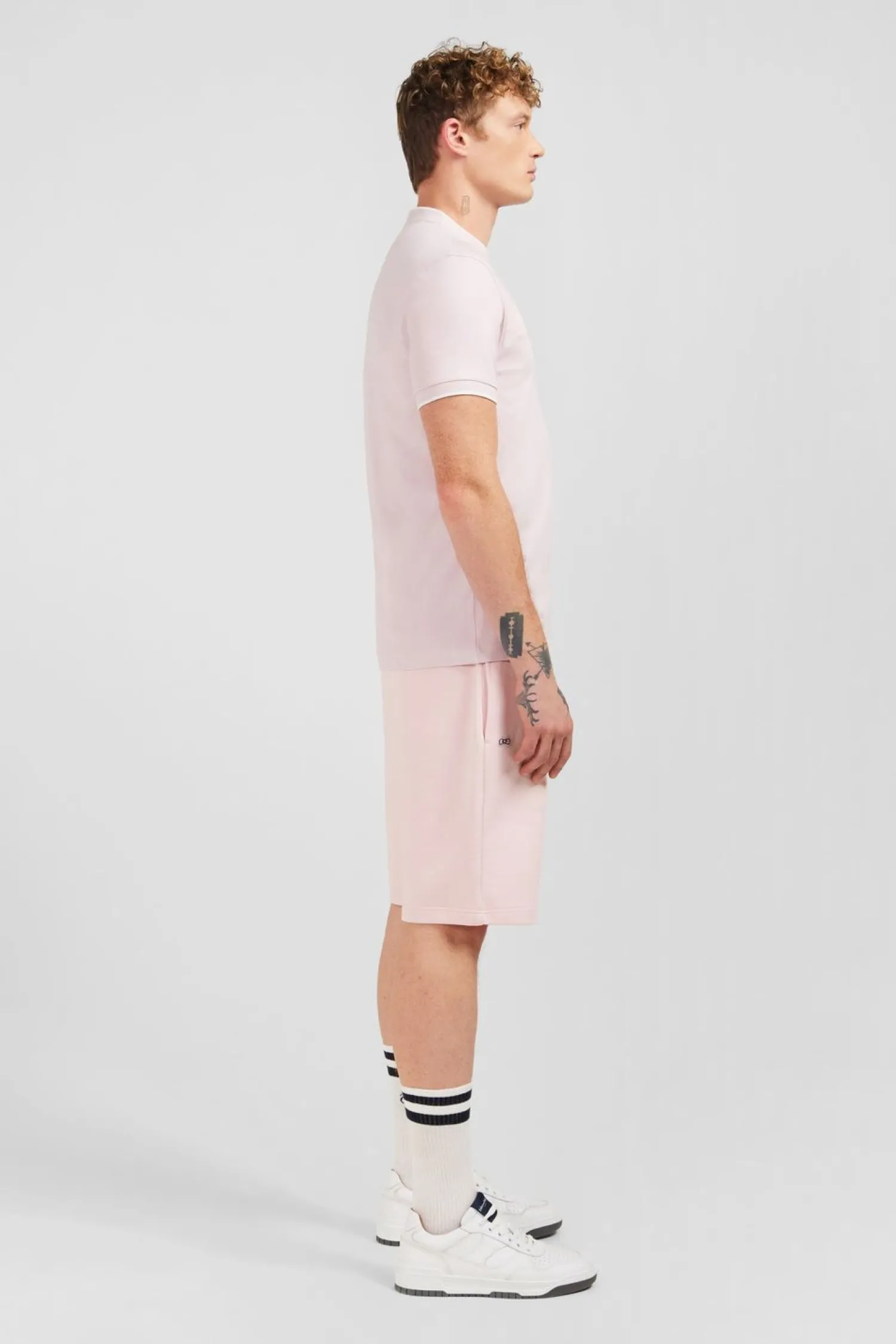 Sale T-hirt anche Courte Uni Roe En Coton tretch Homme T-Shirts