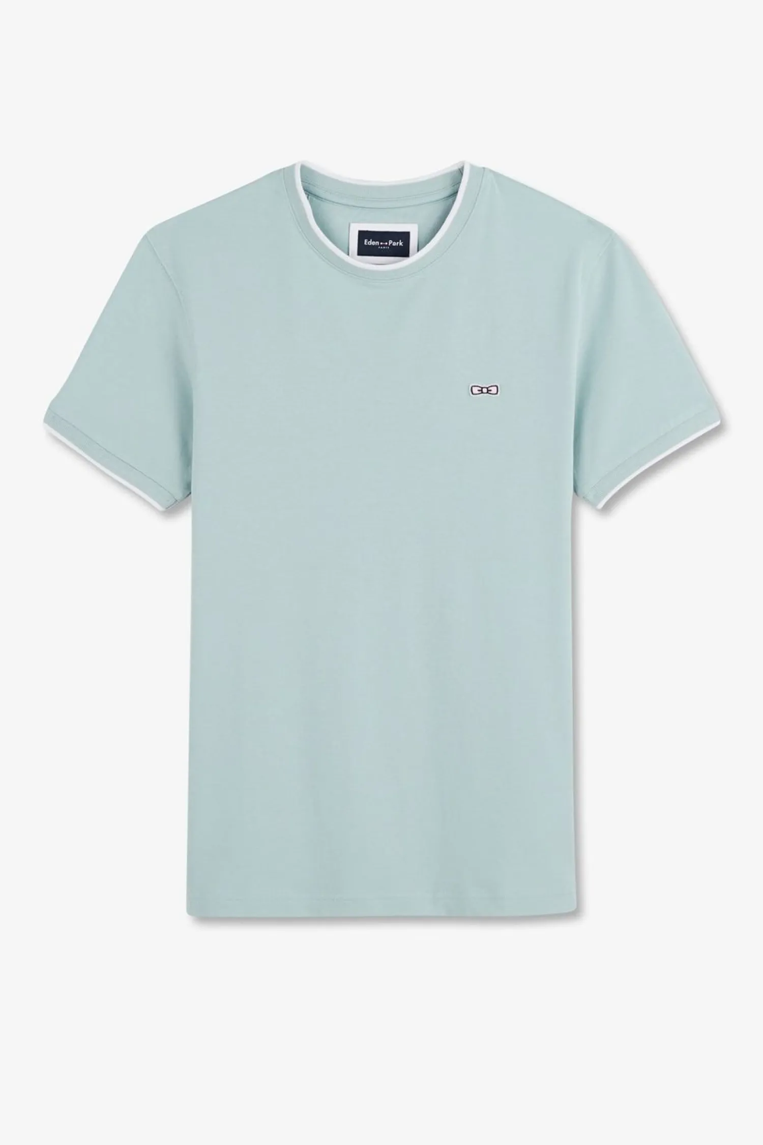 Discount T-hirt anche Courte Uni Vert En Coton tretch Homme T-Shirts