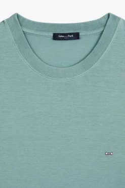 Discount T-hirt anche Courte Vert Uni Homme T-Shirts
